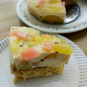 桃の缶詰使用！ひんやり夏のムースケーキ